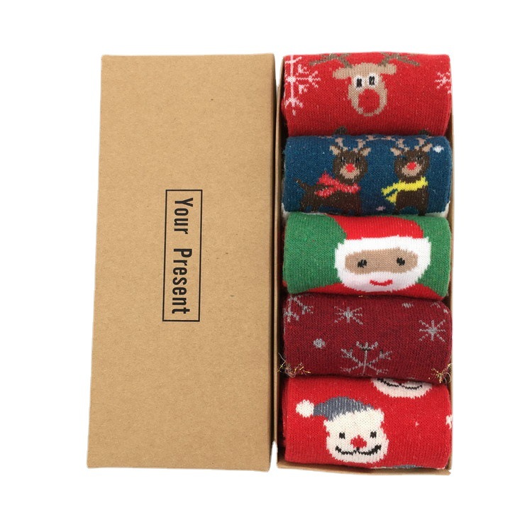 Wool Socks Boxed Winter Warm Socks Women's Thickened Mid-Calf Gift Box Socks Men's Wool Socks Boxed