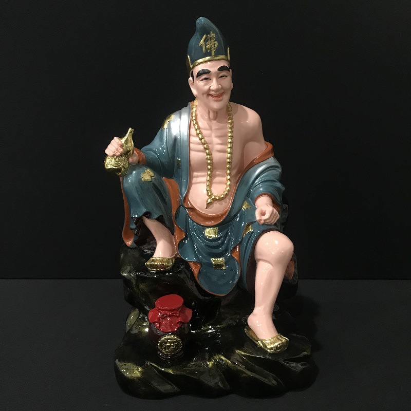 批发16寸树脂济公佛像家用供奉降龙罗汉像李修缘济公摆件佛像