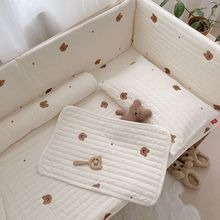 婴儿床床单棉质婴儿床围儿童幼儿园宝宝棉质床盖加厚夹棉可订作