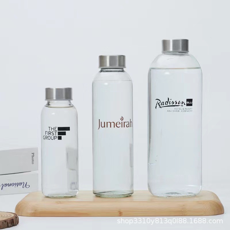 玻璃空瓶便携式水瓶创意礼品杯透明矿泉水玻璃瓶饮料瓶-阿里巴巴