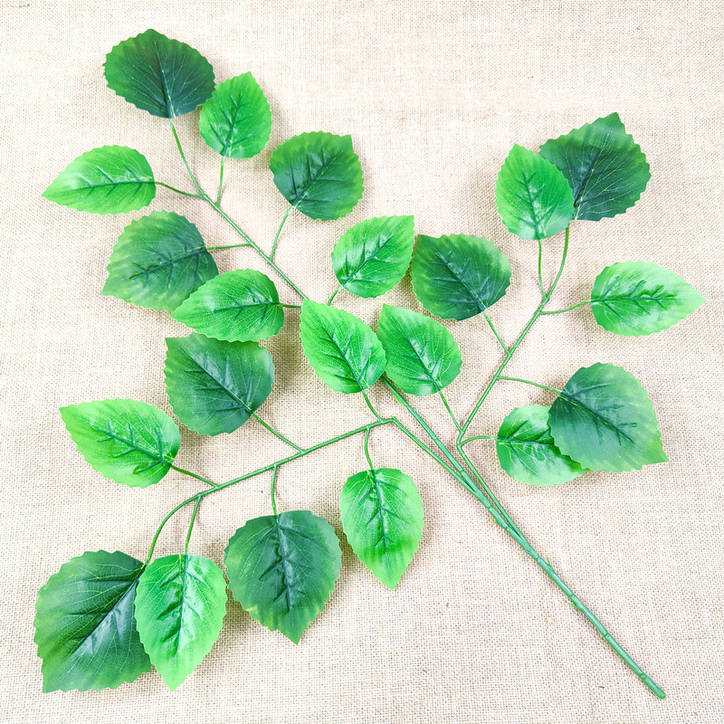 仿真装饰杨树叶胡杨叶假树叶过胶绿植家居装饰园林绿化景观树制作