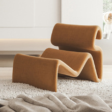 北欧设计师单人沙发玻璃钢异形线条S形座椅现代简约客厅懒人沙发