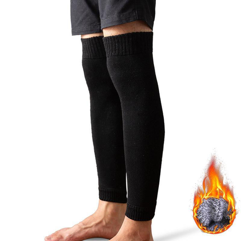 男士过膝袜套秋冬季保暖高筒长筒袜加绒加厚毛圈袜护膝护腿袜厂家