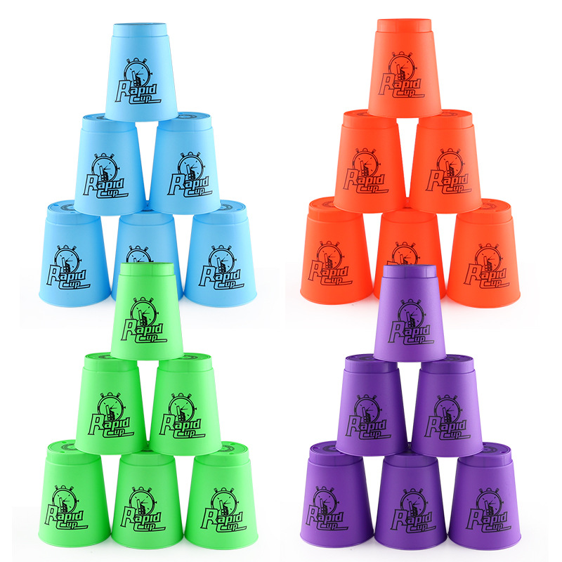 Manufacturers Supply Pan New Generation Stacking Cups Competitive Flying Stacking Cups 688a Net Pocket Color Box Educational Cross-Border Toys