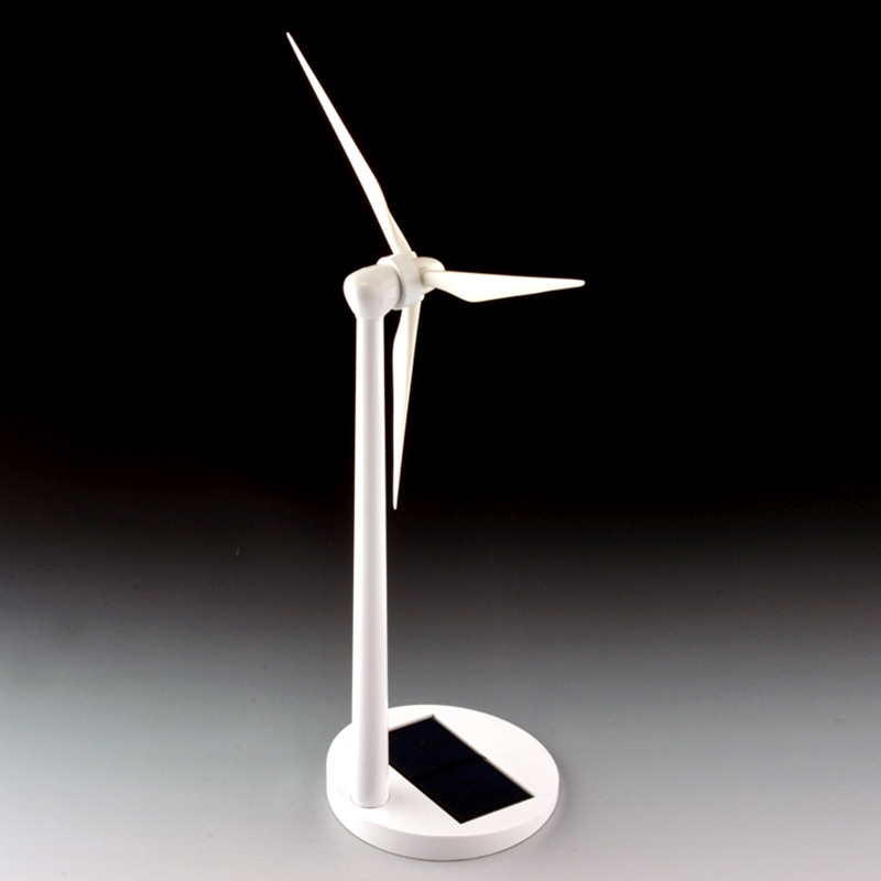 太阳能风力发电机模型 风车发电 时尚科技礼品 绿色能源 合金制品