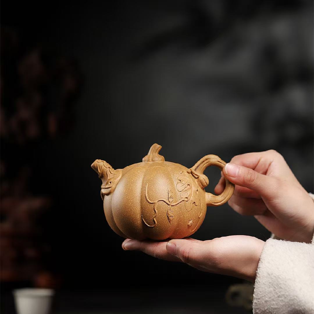 南瓜壶 宜兴紫砂壶原矿老段泥匠心手制高档精美紫砂茶壶产地直销