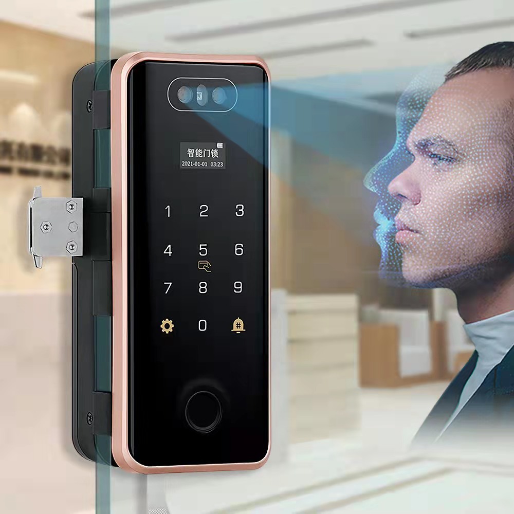 3d人脸识别锁智能家居远程密码遥控玻璃门锁wifi涂鸦智能指纹锁