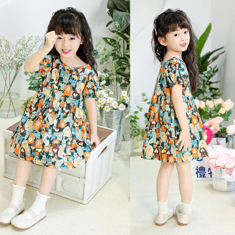 spring and autumn korean style children girls‘ flower pastoral cotton baby a- line dress children‘s dress