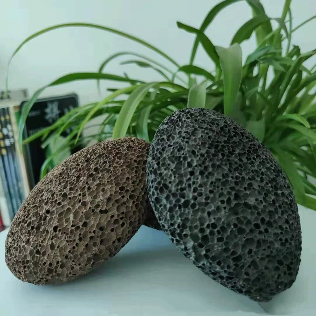 源头厂家批发火山石 磨脚石双面足部按摩石 去死皮角质搓脚石穿绳