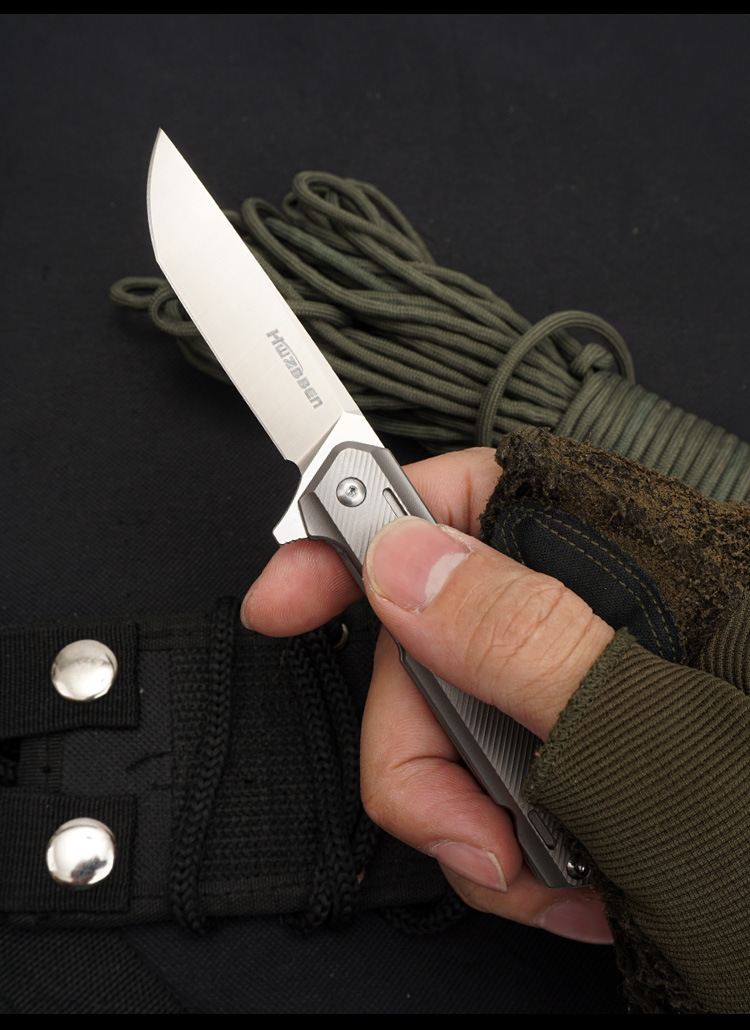 m390折叠刀新款陶瓷轴承礼品收藏钛合金柄水果小刀户外便携防身刀