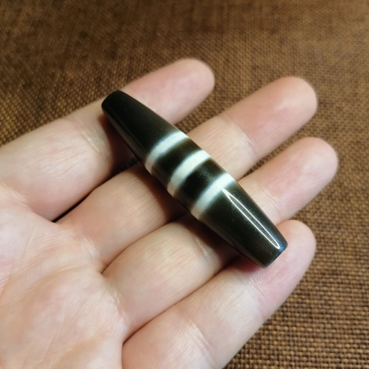 藏传多线风化天珠项链手链吊坠配饰民族风玛瑙三线天珠挂件古玩