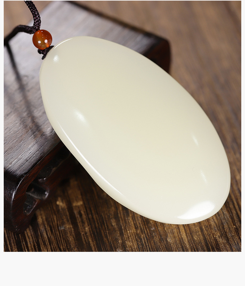 外蒙料冰种阿富汗白玉籽料财神佛吊坠和田白玉项链挂坠羊脂玉吊坠