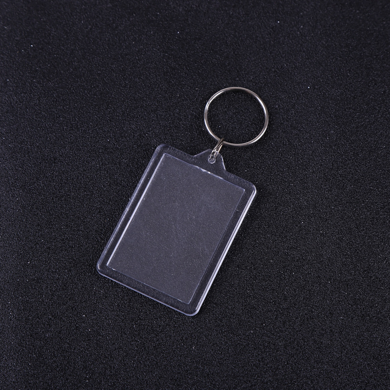 Factory Wholesale Spot Transparent Acrylic Keychain Blank Curved Photo Frame Plastic Ps Key Chain Scenic Spot Pendant