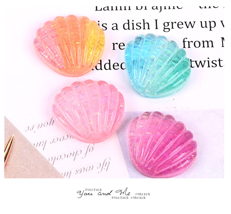 树脂闪粉渐变幻彩贝壳配件 滴胶手机壳diy材料 胸针diy饰品配件