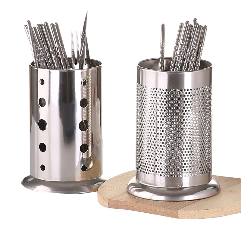 Stainless Steel Chopsticks Holder Chopsticks Cage Milk Tea Shop Straw Bucket Barrels Household Chopsticks Box Spoon and Chopsticks Holder Storage Rack Draining Rack