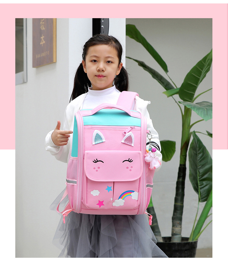 小学女生拉杆书包儿童双肩背包卡通高档五年级拖拉小学生书包批发