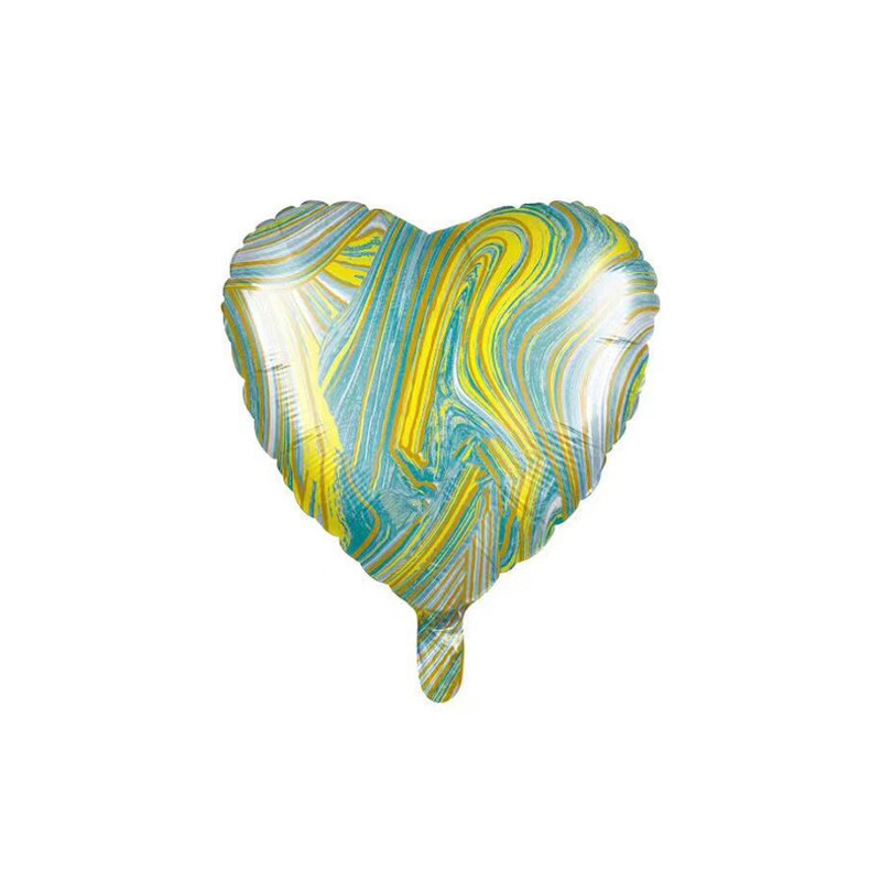 18-Inch Agate Heart-Shaped Aluminum Balloon Wedding Proposal Festive Party Decoration Balloon Love Confession Scene Layout