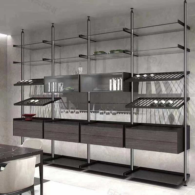 立柱式金属衣帽间diy衣橱架轻奢极简开放步入式整体铝合金属衣柜