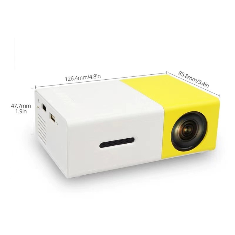 2024 Hot Yellow White Yg300 Mini Projector Home Led Portable Small Projector High