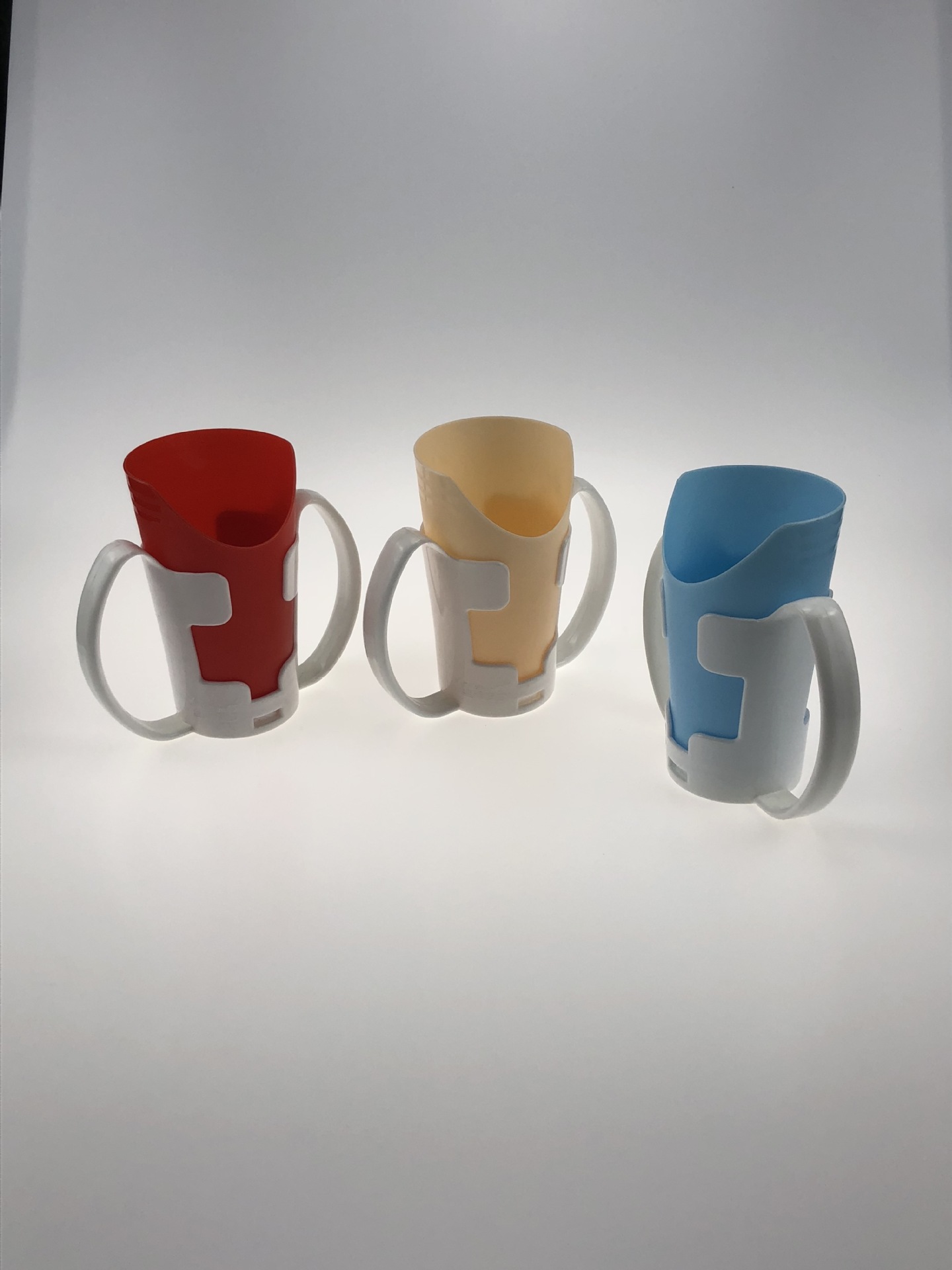 厂家直销u形杯杯缺口杯带双把手杯托剪口杯喂食训练工具