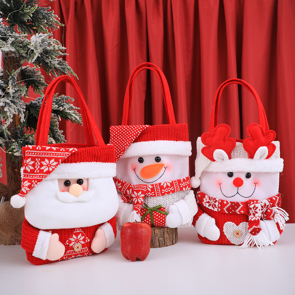 Christmas Gift Bag Christmas Eve Apple Bag Gift Bag Handbag Flip Hat Cartoon Candy Bag Factory Direct Sales