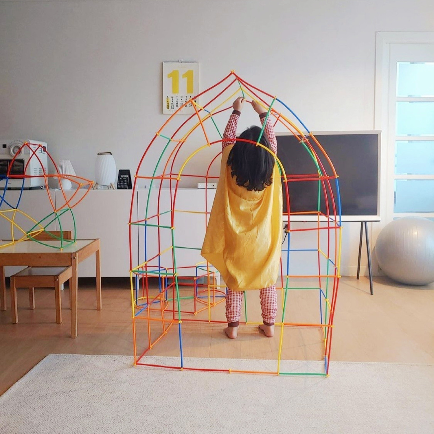 韩国软吸管魔法聪明棒积木构建拼插diy家庭学儿童玩具搭建ins