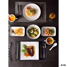 创意北欧家用西餐陶瓷平盘点心牛排刀叉菜盘子套装意面盘组合餐具