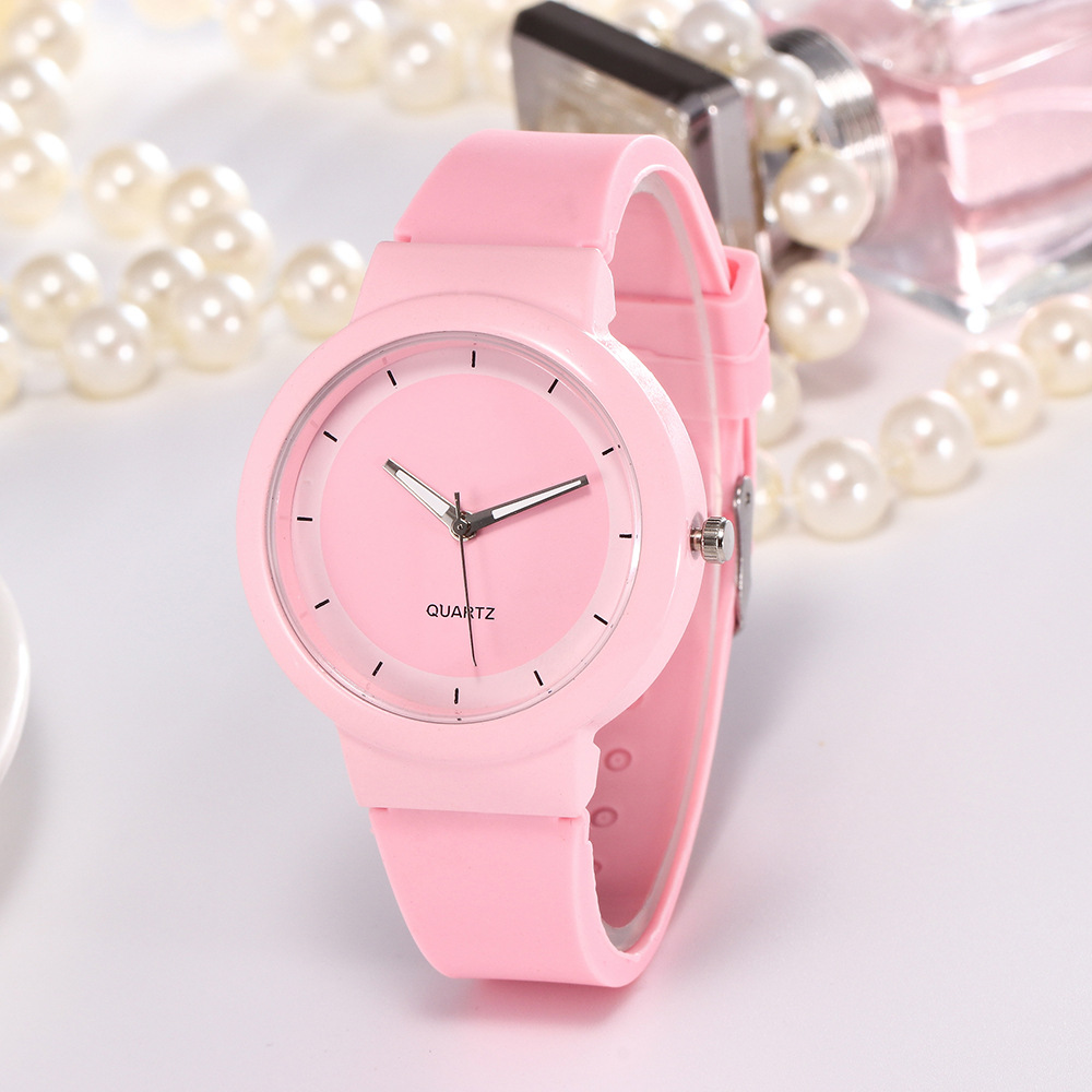 In Stock Couple Watch Wholesale Universal Candy Color Casual Simple Silicone Jelly Color Quartz Student Watch