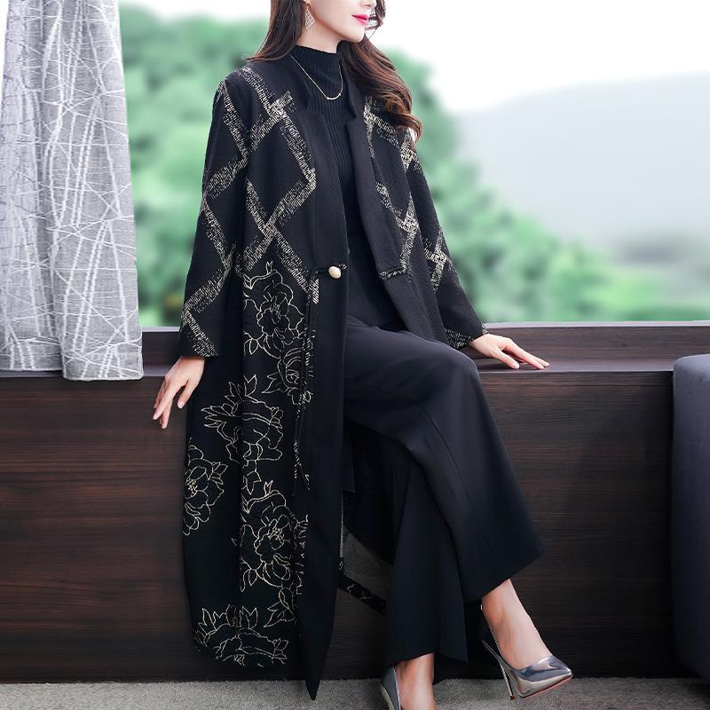 篙端大气厚款风衣外套女阔太太2021春秋新款气质名媛洋气长款大衣