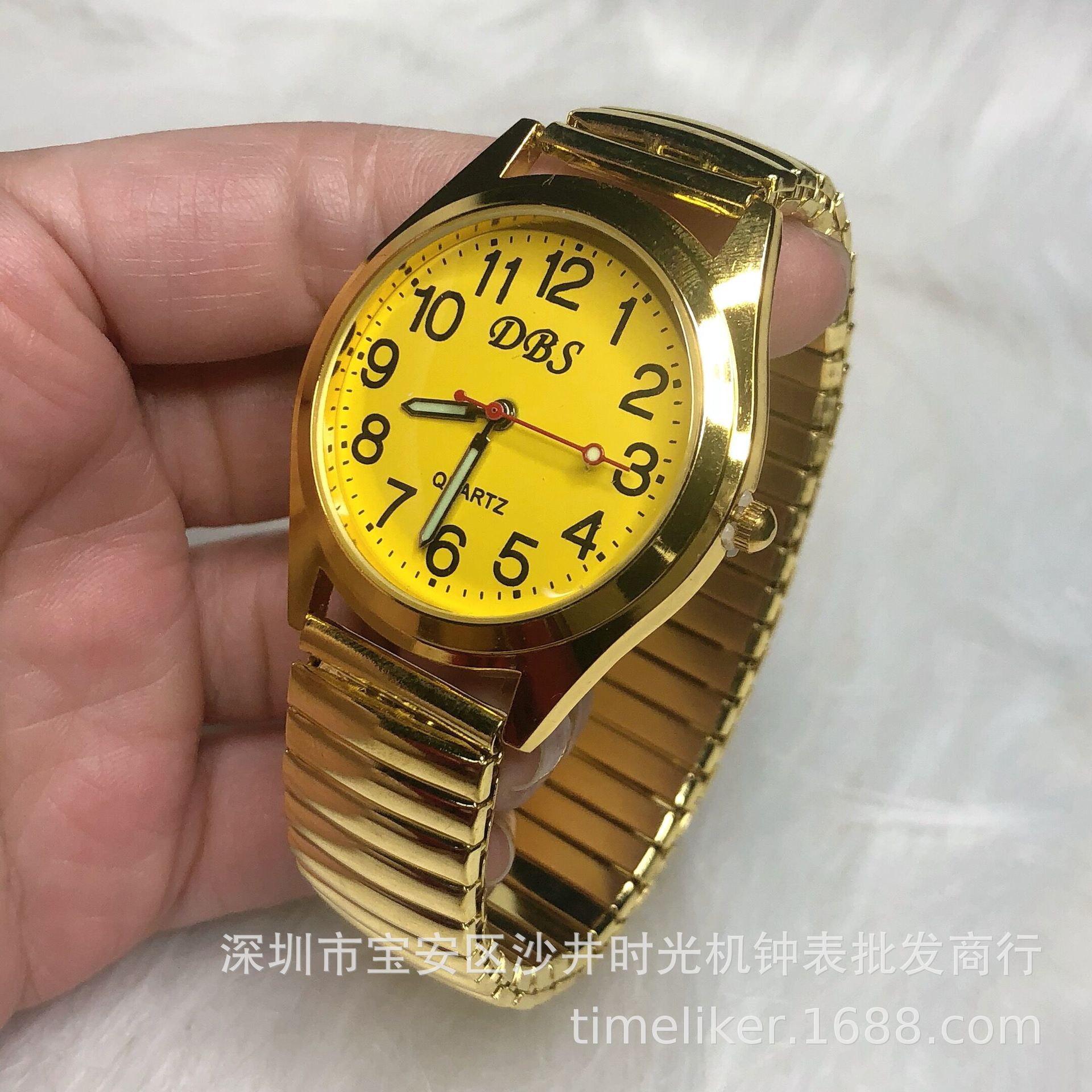 Waterproof Digital Face Large Dial Elastic Band Watch for the Elderly Wholesale Couple Watches Men's and Women's Quartz Watch in Stock