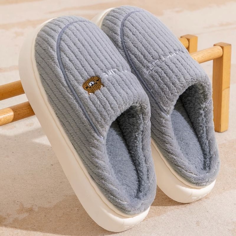 Cotton Slippers Autumn and Winter Thickened Popular Interior Home Daily Use Non-Slip Warm Shit Feeling Home Confinement Slippers Women