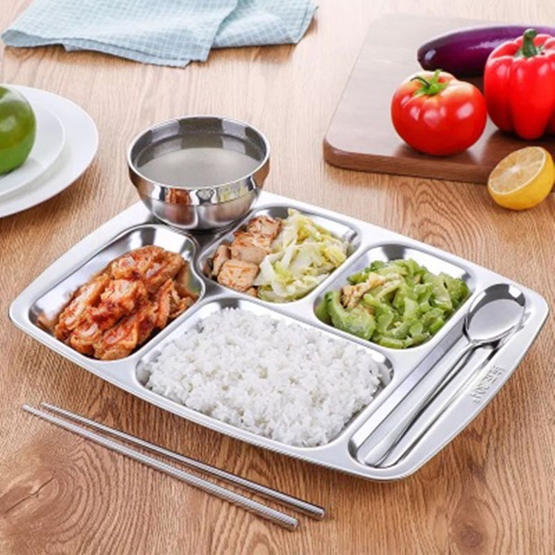 餐盘食堂加厚款304不锈钢快学校幼儿园工厂快成年人儿童具独立站