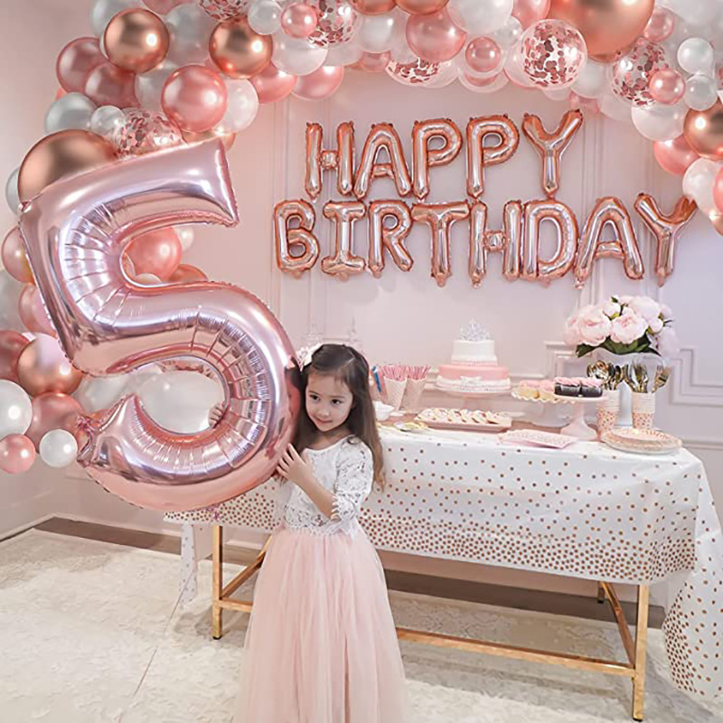 Amazon Birthday Party Rose Gold Balloon Chain Suit Cross-Border Combination Rubber Balloons Wedding Celebration Decoration Layout