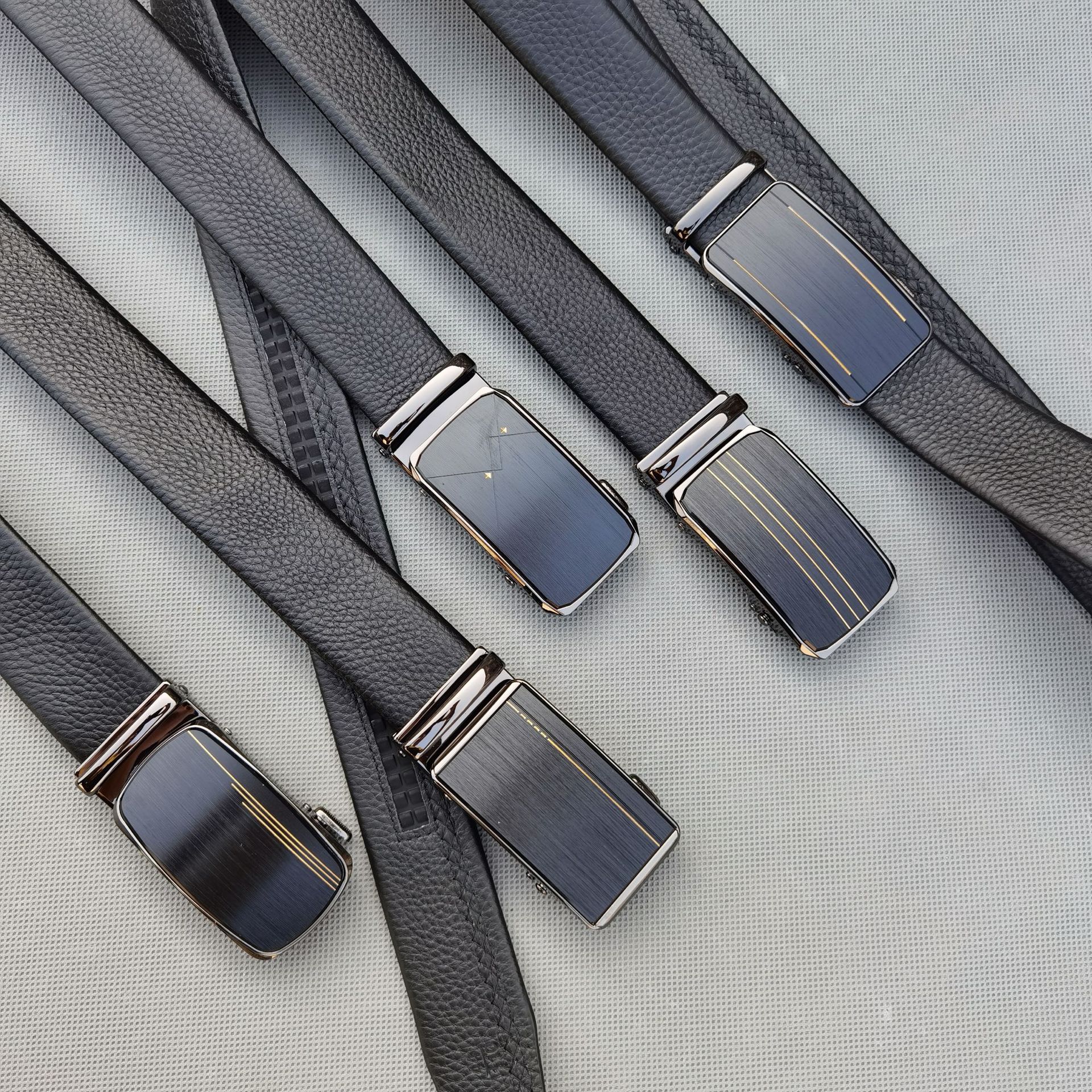 头层牛皮自动扣男士西装正装皮带 商务男上班简约皮带3.5cm宽