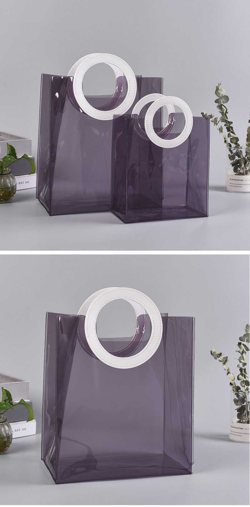 半透明pvc手提袋网红化妆品塑料包装袋礼品伴手礼喜糖包装袋定制