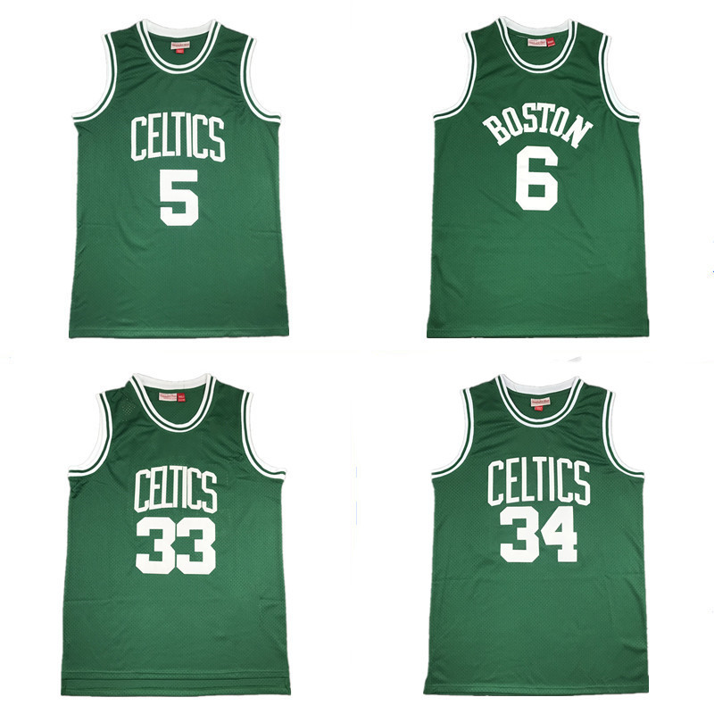 Wholesale NBA Jersey Celtics 5 Garnett 33 Bird 34 Pierce Vintage Embroidery Basketball Clothes Vest
