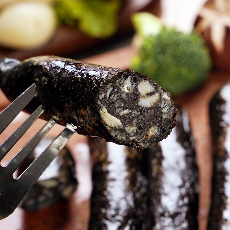 墨鱼肠500g10根台湾墨鱼香肠黑墨鱼肠烤肠关东煮火锅批发一件代发