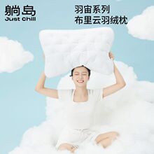 躺岛羽绒枕头枕芯95白鹅绒五星级酒店柔软护颈助睡眠单人家用软枕