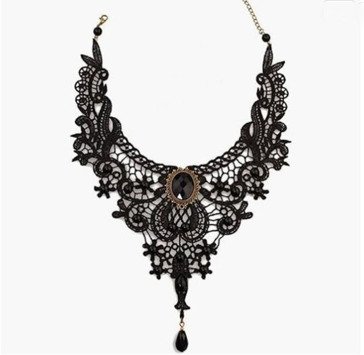 European and American Gothic Lace Necklace Clavicle Chain Female Choker Simple Necklace Black Punk Accessories Necklet Neckband