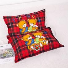 红蓝绿小熊鸳鸯枕套枕头套40x60单只一对两对装卡通儿童成人枕套