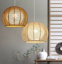 日系吊灯创意个性麻绳田园简约卧室客厅阳台餐厅日式圆形优惠灯具