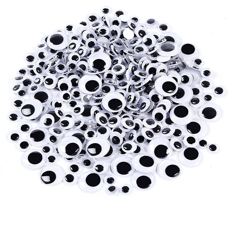 Movable Eyes Black and White with Adhesive Diy Children's Creative Toys Plastic Animal Eyes Accessories Stickers Wholesale