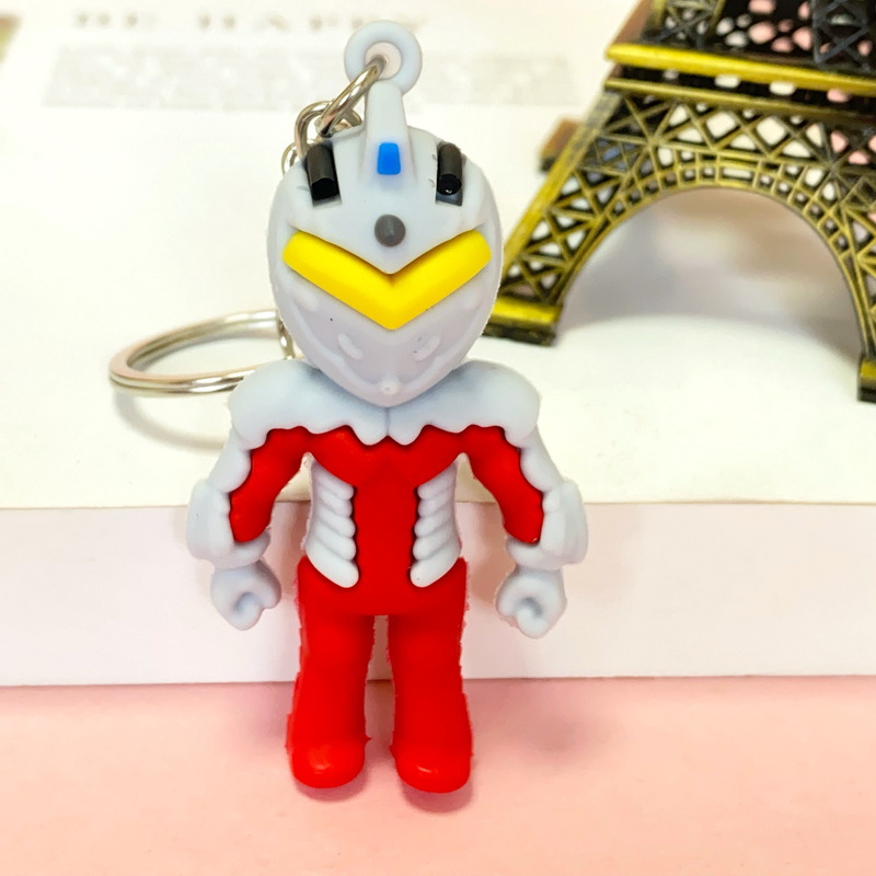 5385# New Small Size Ultraman Cartoon Key Button Student Stationery Schoolbag Pendant Training Place Push Small Gifts