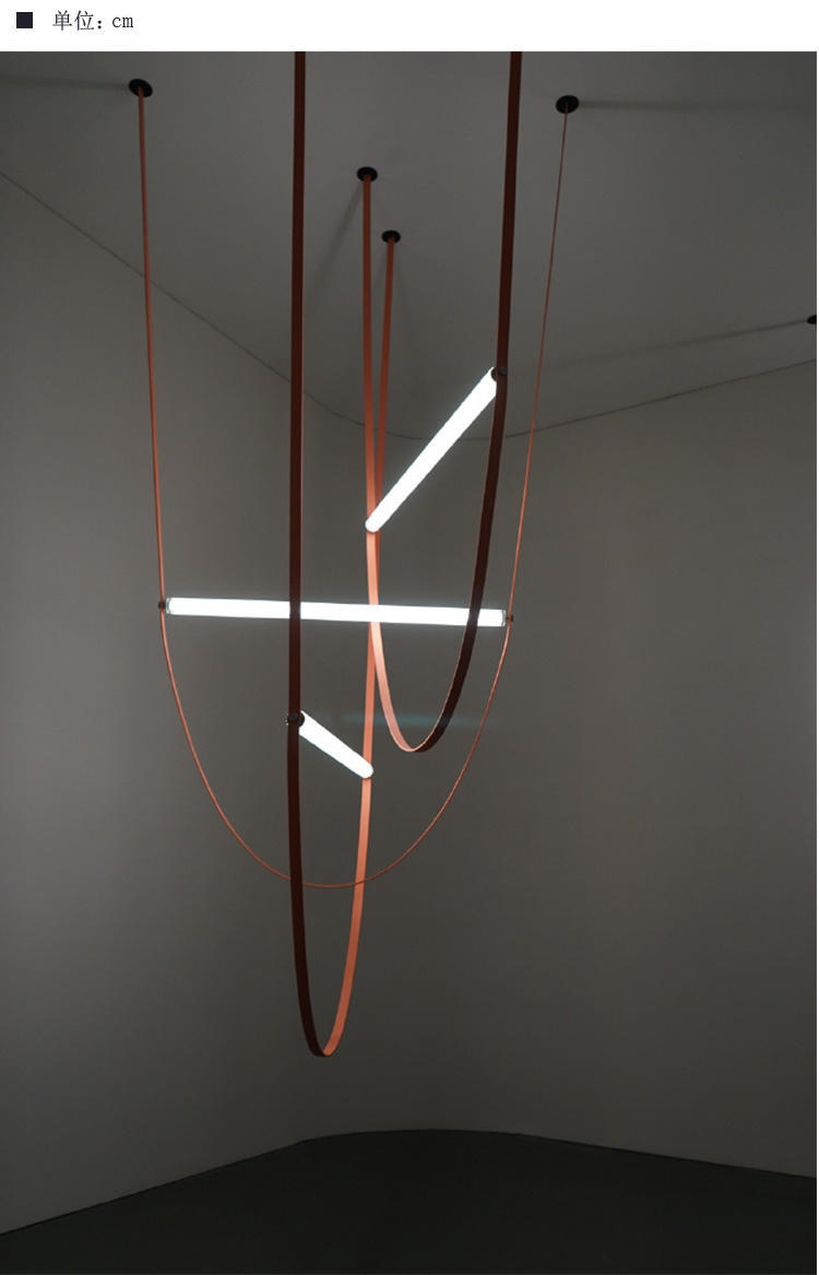 led个性意大利皮革线条灯 客厅别墅酒店样板间玻璃管创意flos吊灯