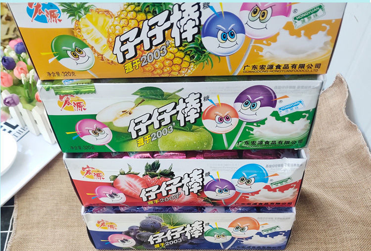 仔仔棒多种水果口味棒棒糖儿童怀旧休闲零食网红糖果盒装小吃批发
