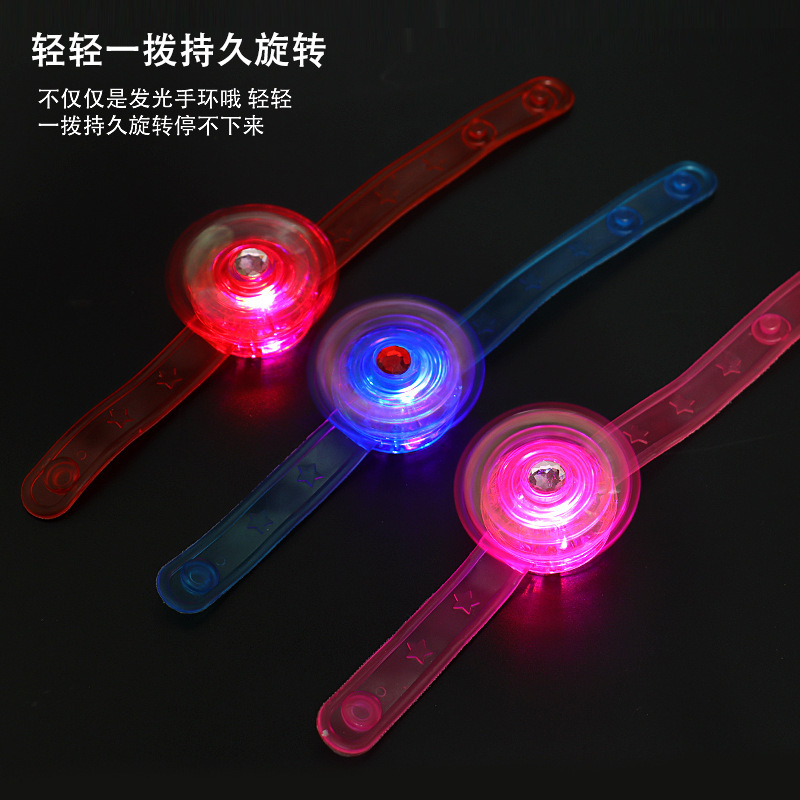 Luminous Rotating Gyro Watch Flash Ring Bracelet Kindergarten Small Gifts for Children Toy Factory Stall Wholesale