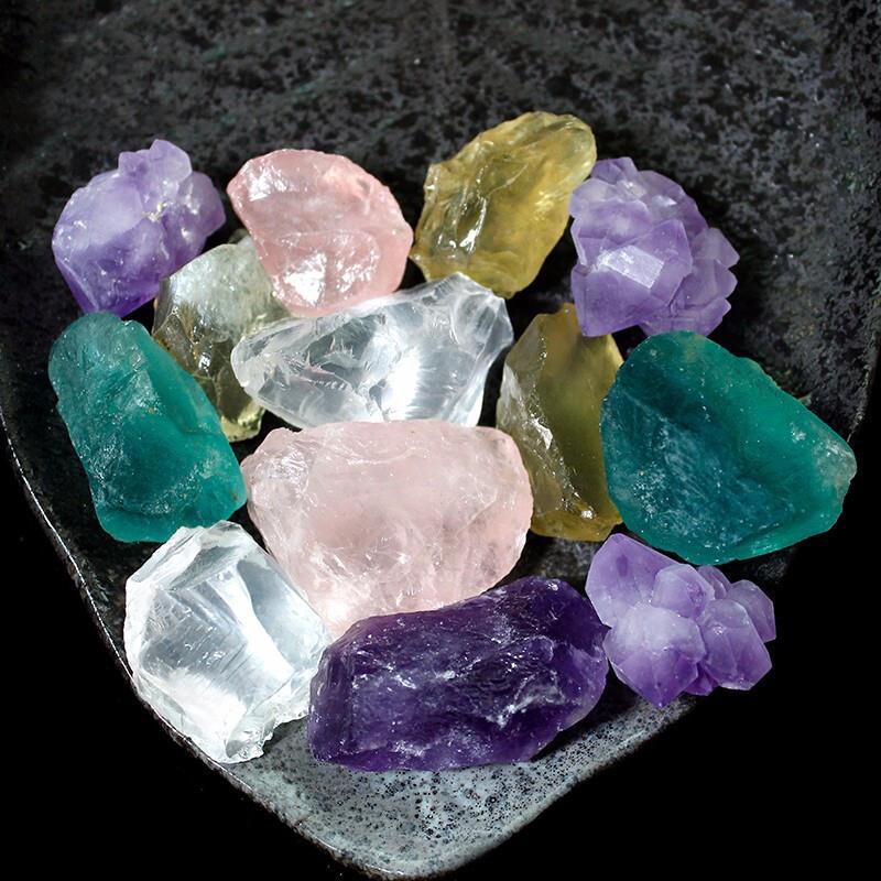 天然紫白黄粉水晶萤石原石毛料水晶宝石优质香薰石扩香石摆