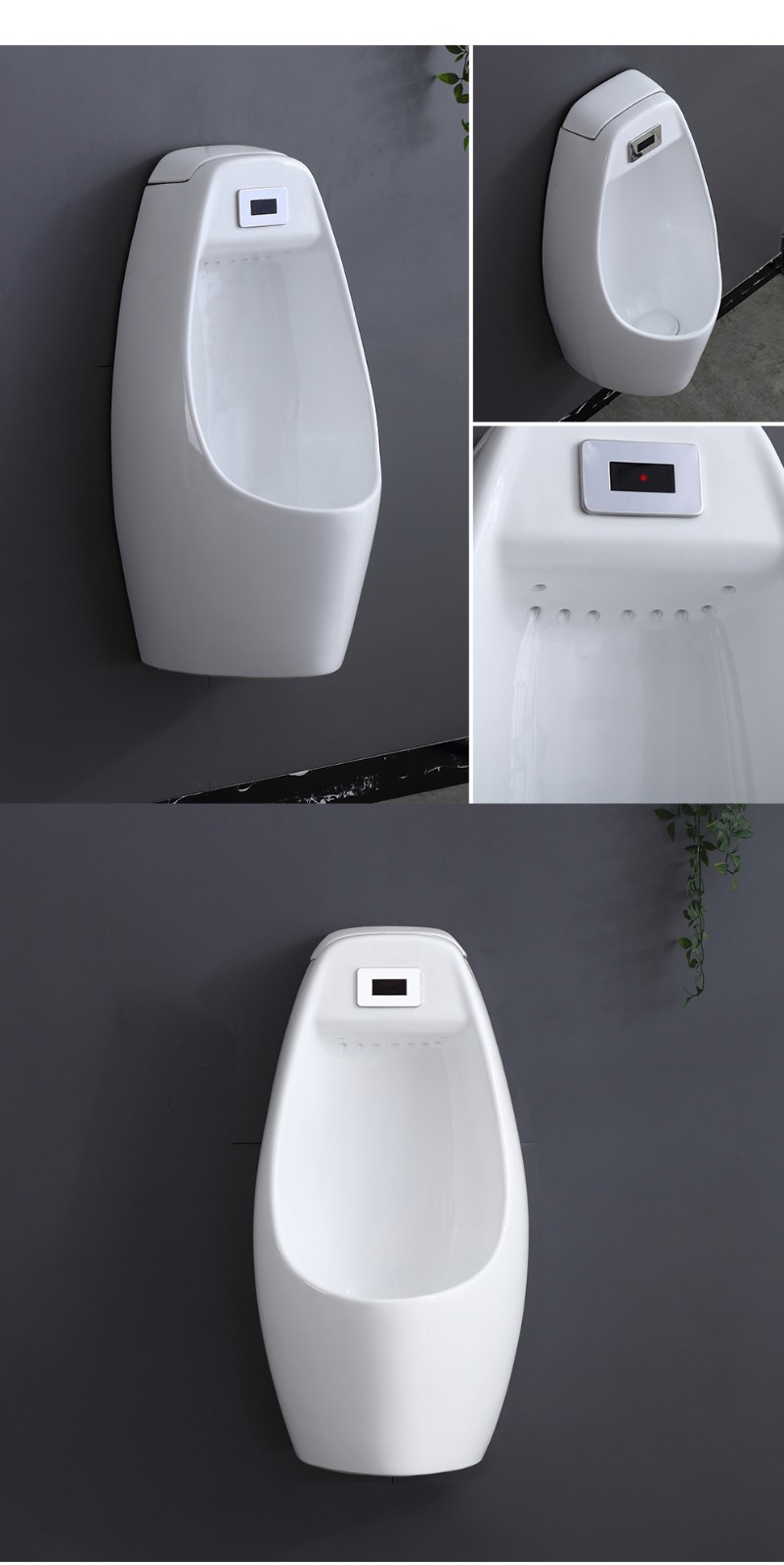 男士小便斗 挂墙式落地式一体自动感应陶瓷小便池小便器成人尿斗