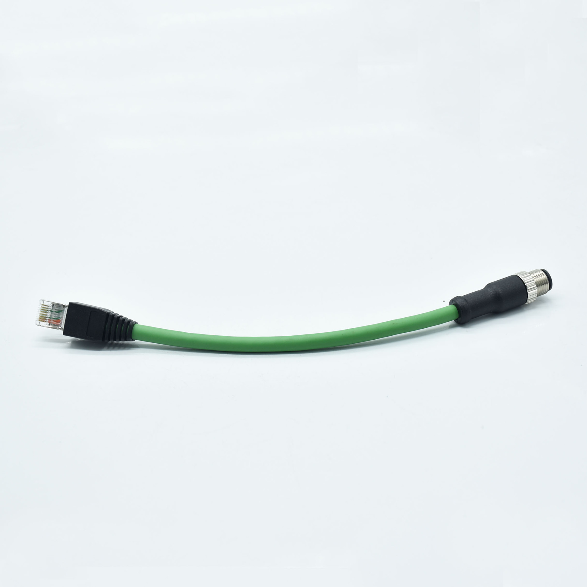 m12工业以太网连接器 m12 4针转rj45水晶头 工业相机网线