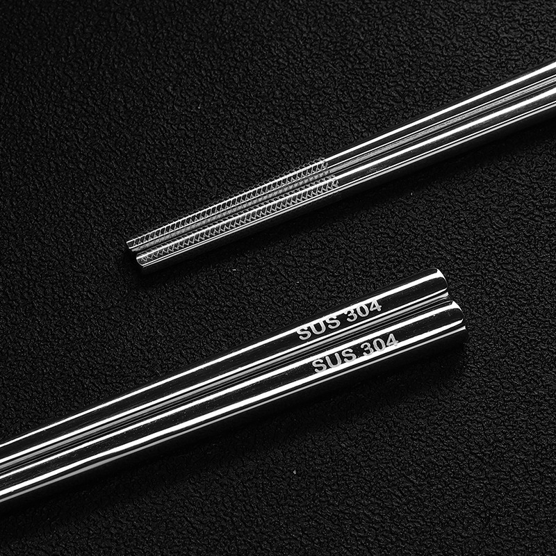 Korean Style 304 Stainless Steel Chopsticks Lengthened Household Children's Hotel Stall Insulation Mildew-Proof Non-Slip Hot Pot Chopsticks Logo